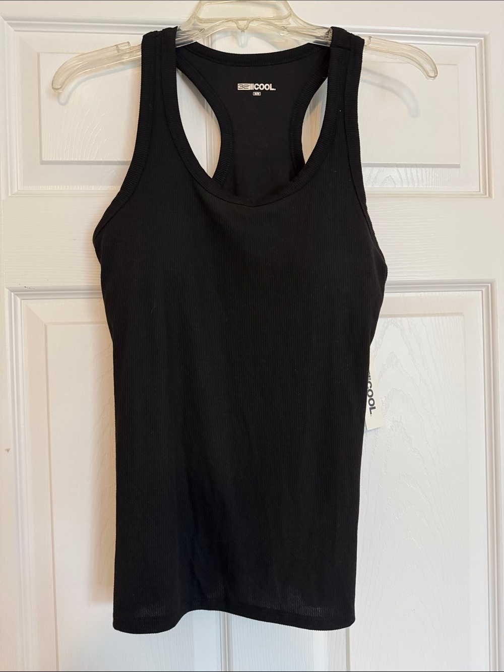32 Degrees Black Ribbed Racerback Tank Top Built In Bra Top Errands Summer